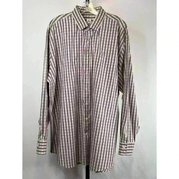 Peter Millar Crown‎ Ease Shirt Men's 2XL Pastel Colors Of Plaid Long Sleeve - Picture 1 of 6